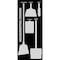5S Supplies 5S Housekeeping Shadow Board Broom Station Version 12  - Black Board / Gray Shadows  With Broom HSB-V12-BLACK/GRAY-KIT - alternate 1